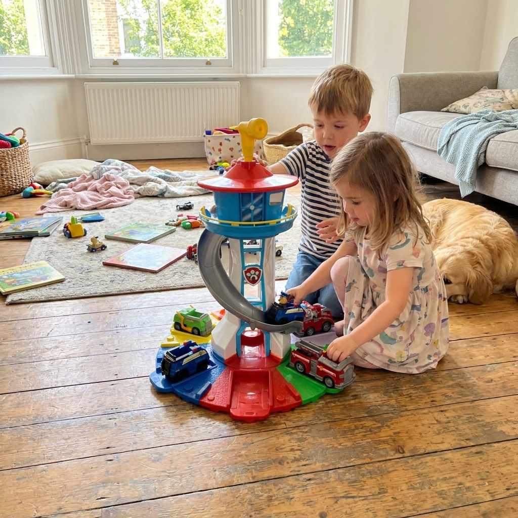 Kids Toys Car Playset Slide Tower Track