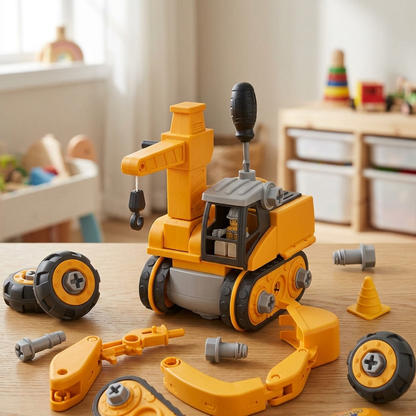Constructo 120+ Piece BPA-Free Build and Play Vehicle Set - Educational Toy for Kids 4+