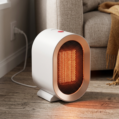 Portable Ceramic Electric Radiator with Tip-Over Protection for Rooms up to 20 sqm