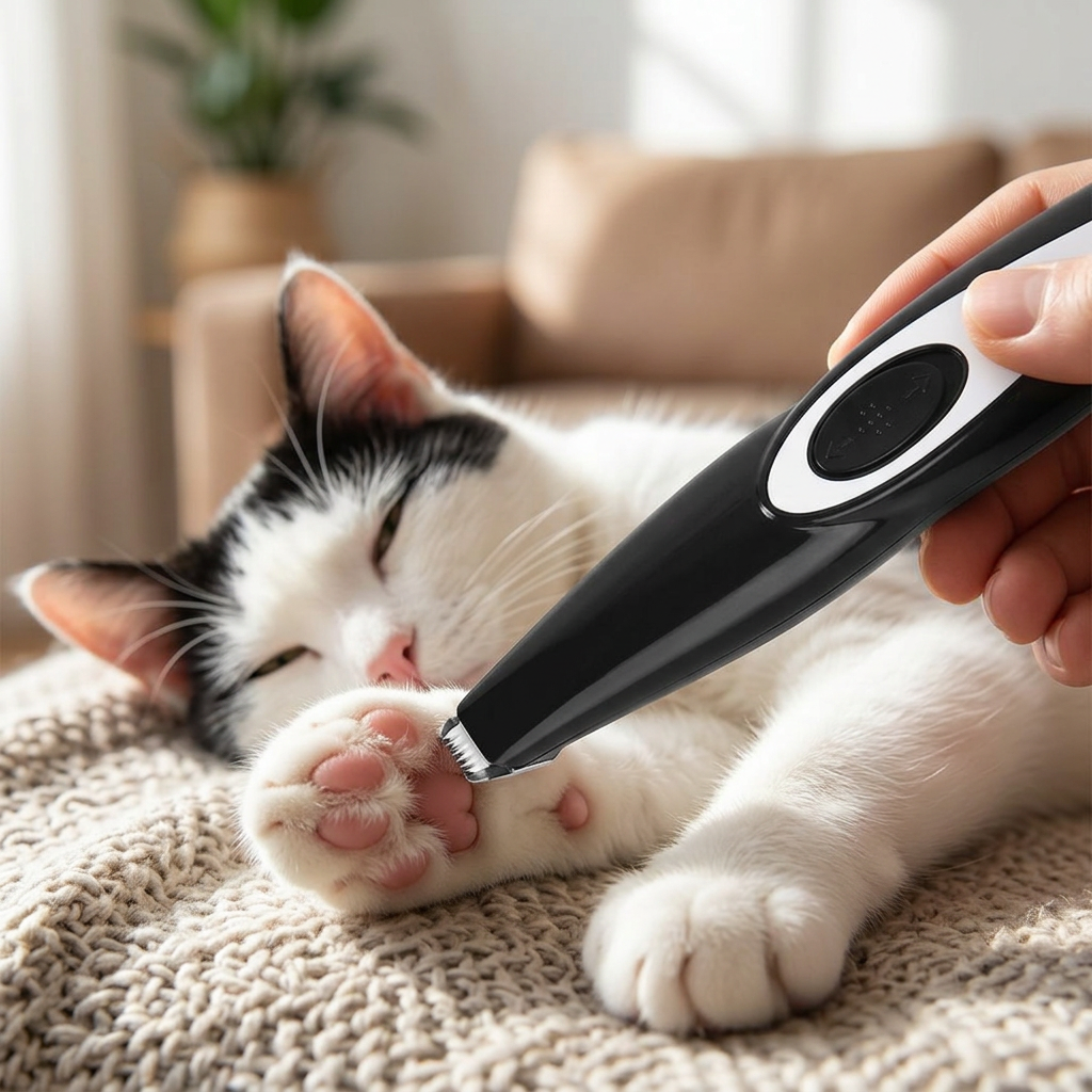 PerfectTrim Silent Precision Pet Trimmer with Safety Blade and Ergonomic Grip for Dogs and Cats