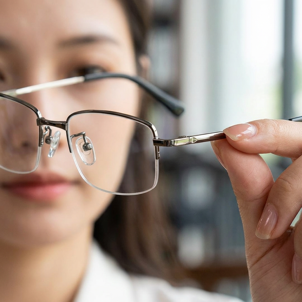 Titanium Progressive Reading Glasses for Distance and Near Vision with Blue Light Filter