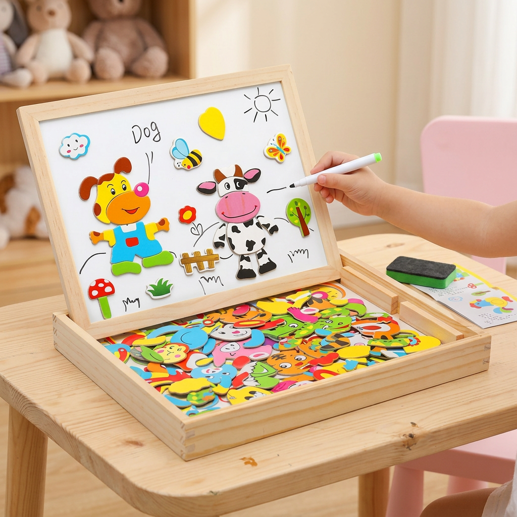 2-in-1 Reusable Montessori Drawing Board for Creative Learning, Fine Motor Skills and Play