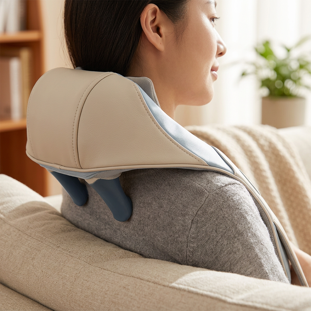 6-Head Neck and Shoulder Massager with Adjustable Heat, Cordless Design and Washable Cover