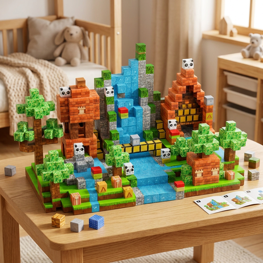 Magnetic Building Blocks Creative Toy Set for Kids with 150 Colorful Pieces Included