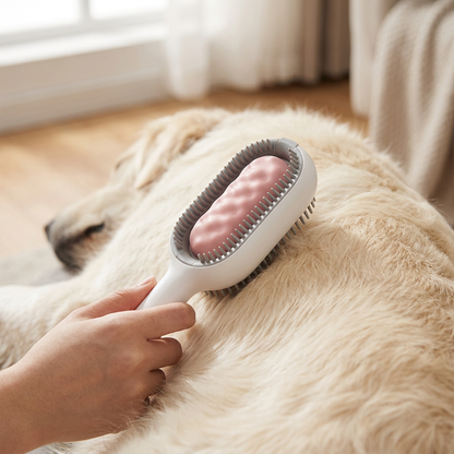 Gentle Pet Deshedding and Grooming Brush for Cats and Dogs with Short or Long Coats
