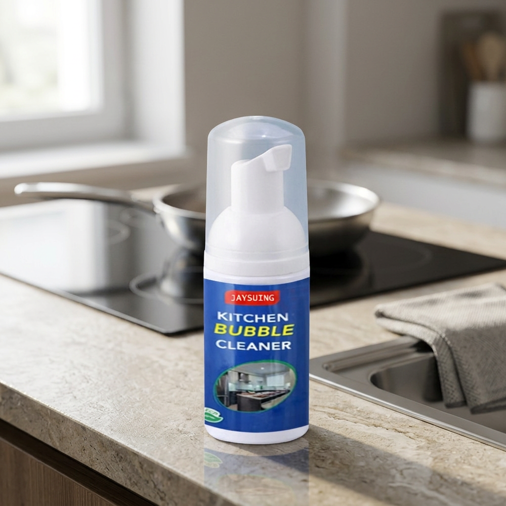 Kitchen Bubble Cleaner Foam Spray for Grease and Stubborn Kitchen Stains Fast Clean