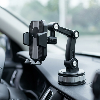 Adjustable Vehicle Phone Mount for Dashboard and Windshield with Suction Cup Grip