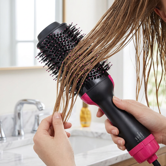 Multi-Function Hot Air Brush and Styler with Ionic Technology and Overheat Protection