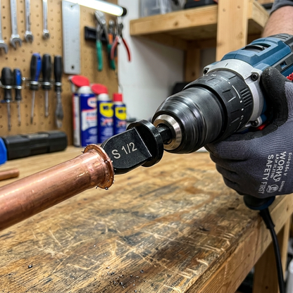 Copper Pipe Swaging Tool Set for Drill-Powered Flaring of Copper and Aluminum Tubing