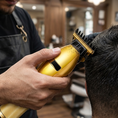 Professional Cordless Hair Clipper with T-Blade Precision and 4 Guide Comb Sizes