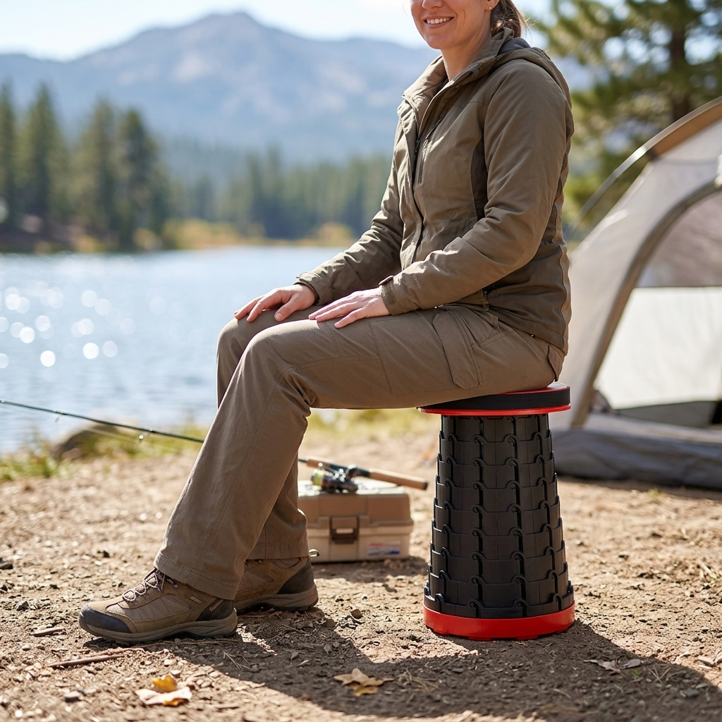 Portabench Telescopic Folding Stool for Indoor and Outdoor Portable Everyday Seating
