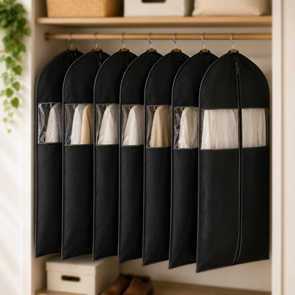 10-Pack Garment Storage Covers with Clear Window for Closet Wardrobe Protection Kit