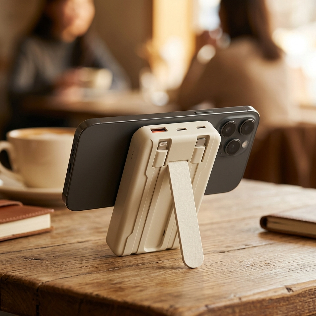 Power Bank Magnetic - Beige lifestyle