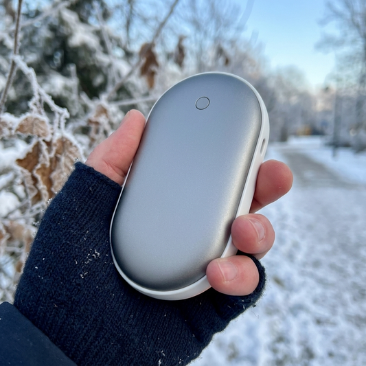 Hand Warmer Power Bank Silver lifestyle