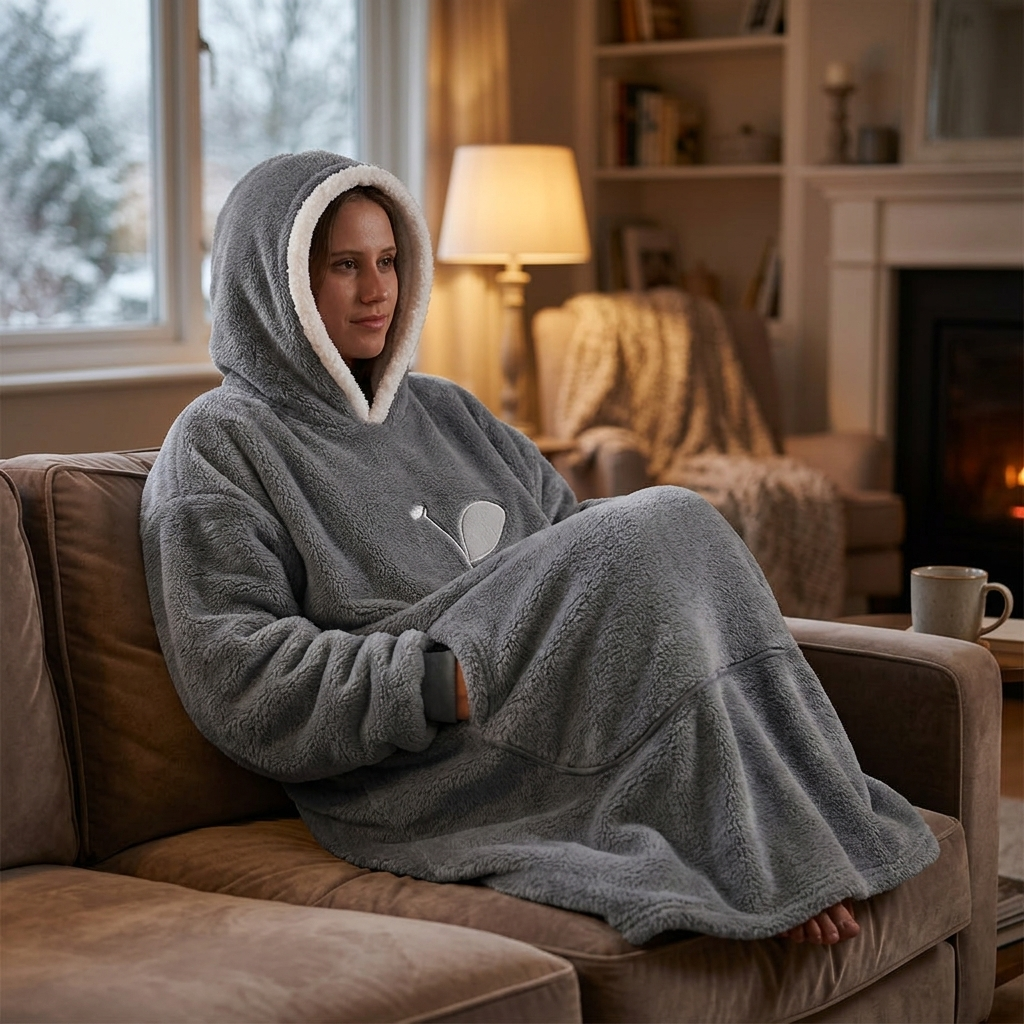Oversized Hoodie Blanket Gray lifestyle