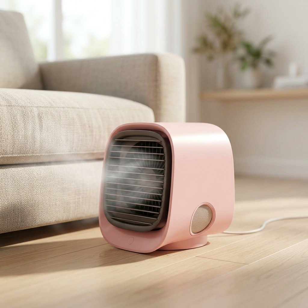 Evaporative Cooler Fan Pink lifestyle