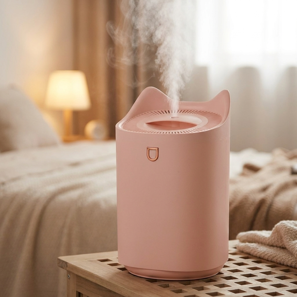 Cool Mist Humidifier Pink lifestyle