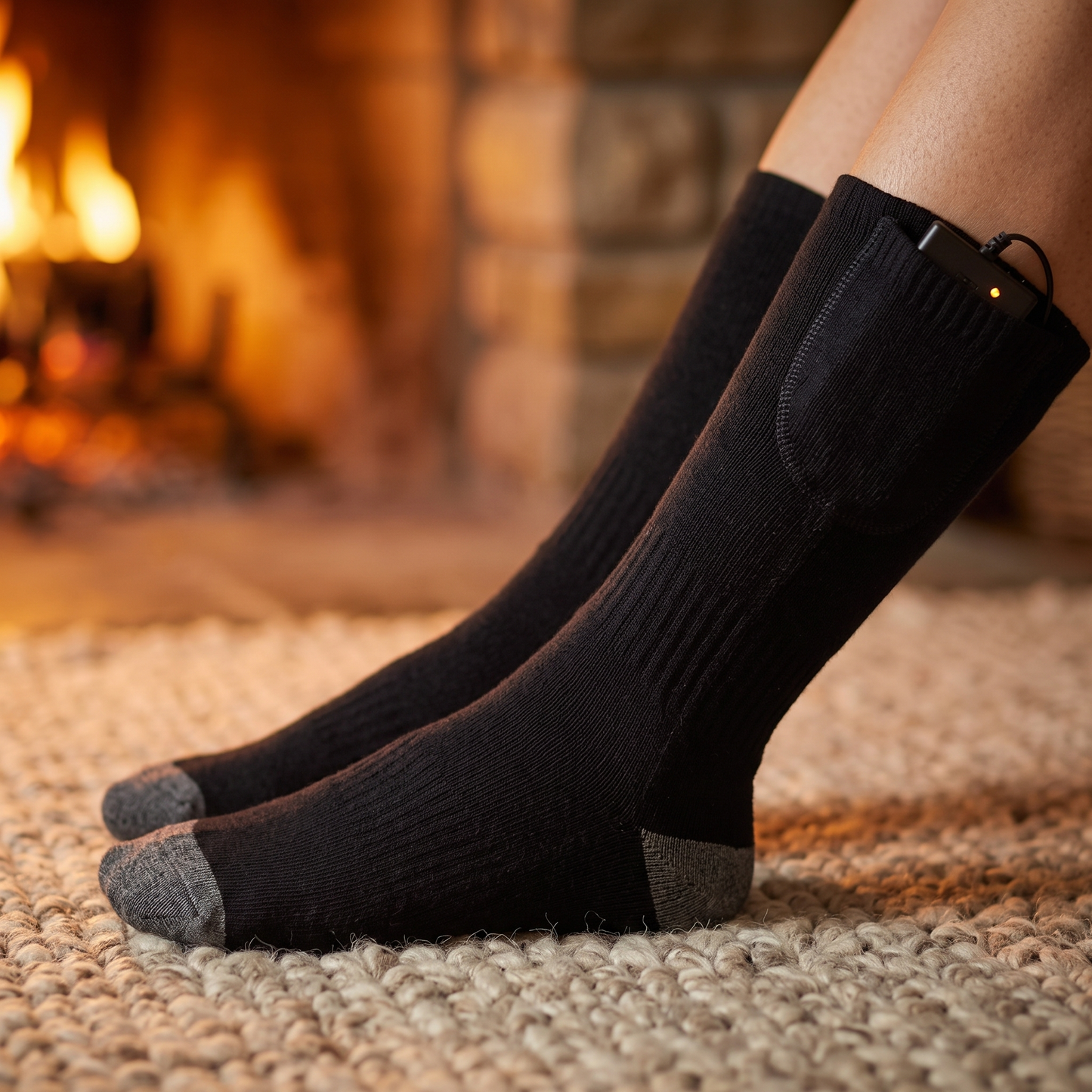 Heated thermal socks - Black - lifestyle