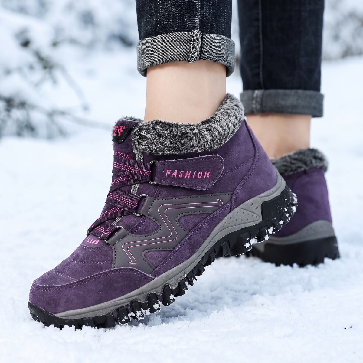 Women's winter boots - Purple - lifestyle
