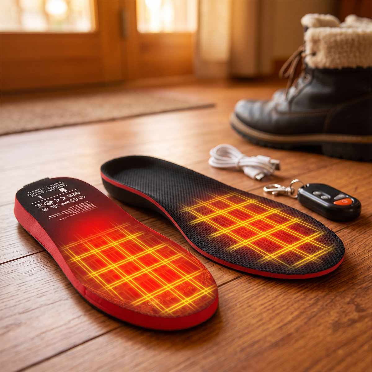 Heated insoles remote - lifestyle