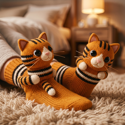 Winter plush socks - Cat - lifestyle