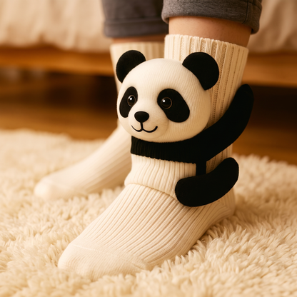 Winter plush socks - Panda - lifestyle