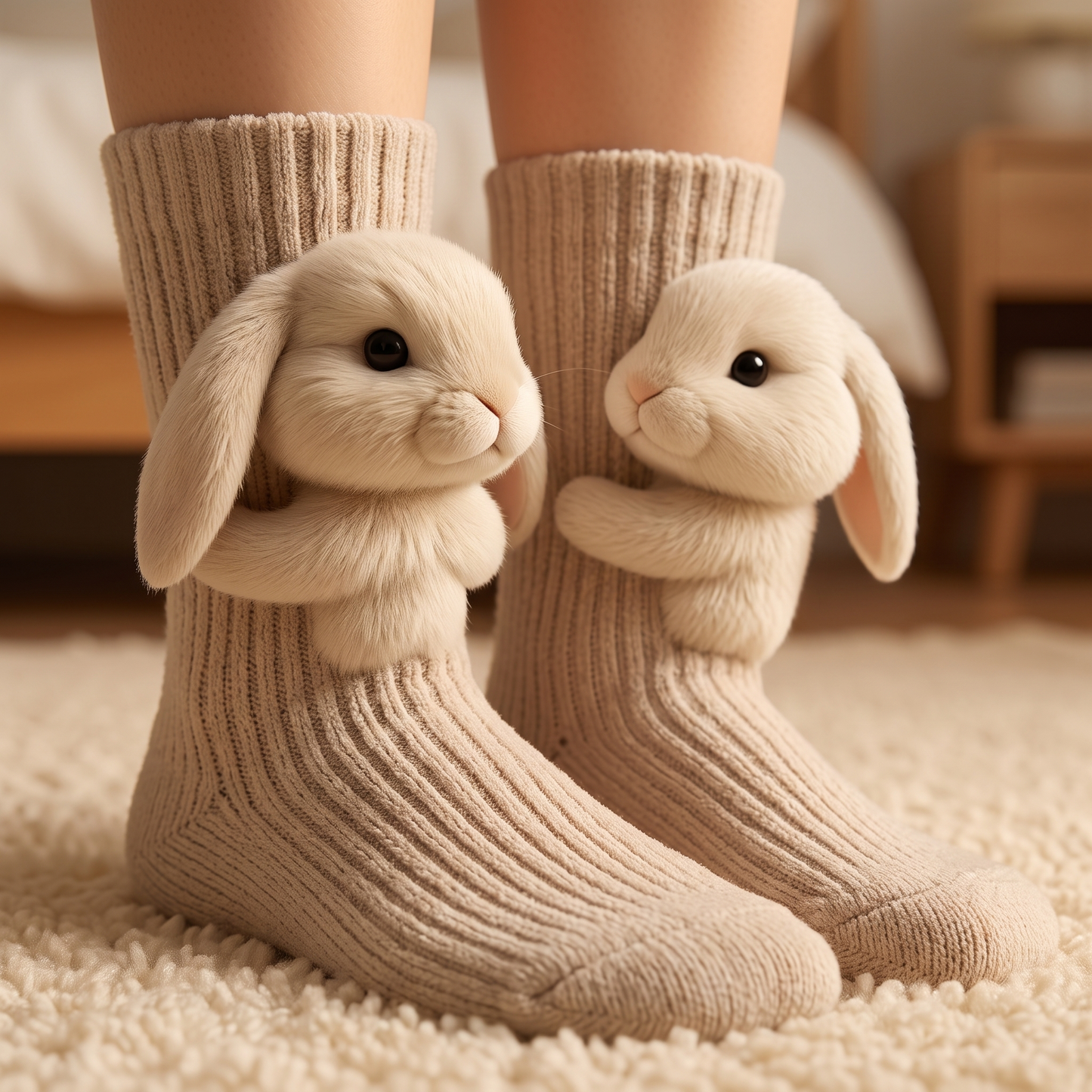 Winter plush socks - Rabbit - lifestyle