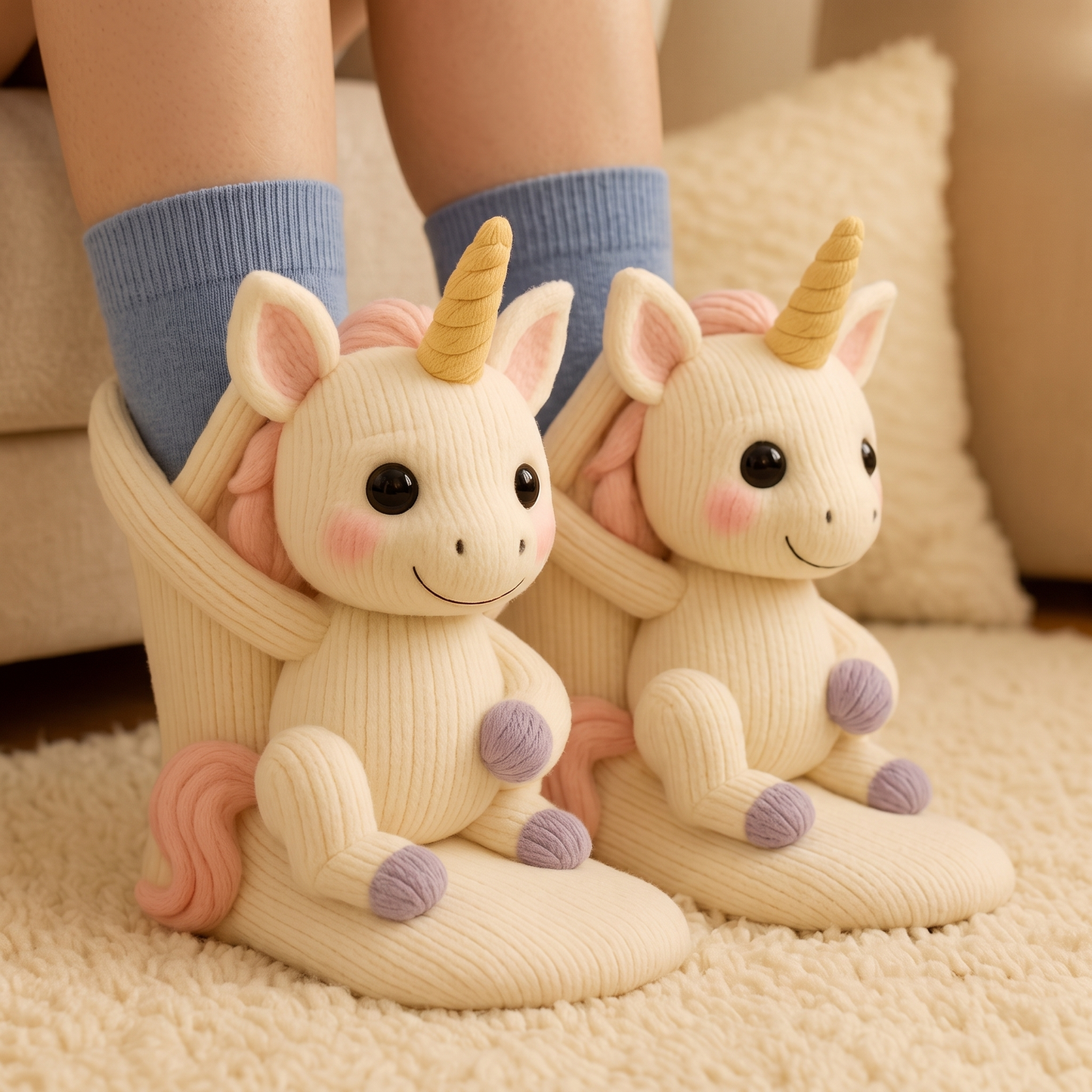 Winter plush socks - Unicorn - lifestyle