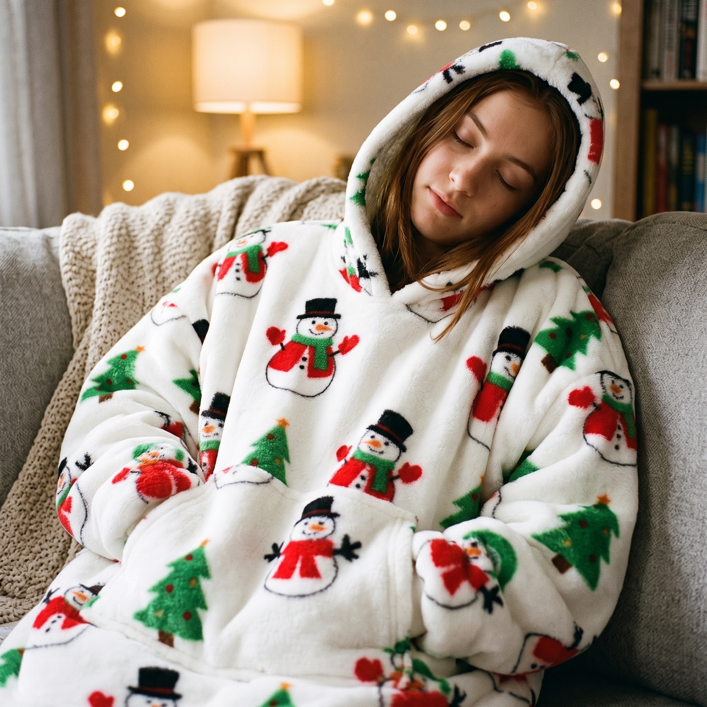 Oversized Blanket Hoodie - Wearable Hooded Blanket for Adults, Full Coverage Fit