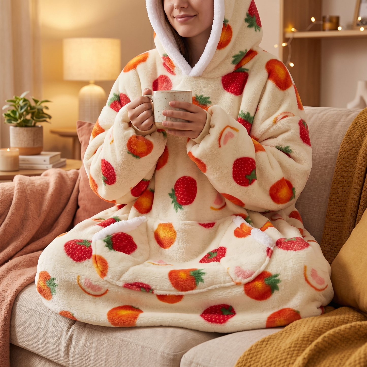 Oversized Blanket Hoodie - Wearable Hooded Blanket for Adults, Full Coverage Fit