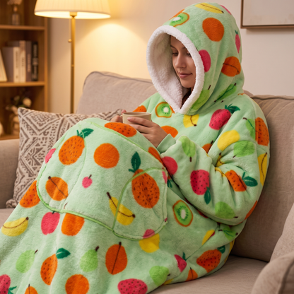 Oversized Blanket Hoodie - Wearable Hooded Blanket for Adults, Full Coverage Fit