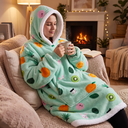 Oversized Blanket Hoodie - Wearable Hooded Blanket for Adults, Full Coverage Fit