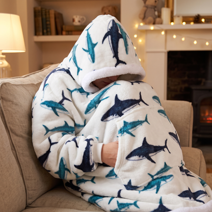 Oversized Blanket Hoodie - Wearable Hooded Blanket for Adults, Full Coverage Fit