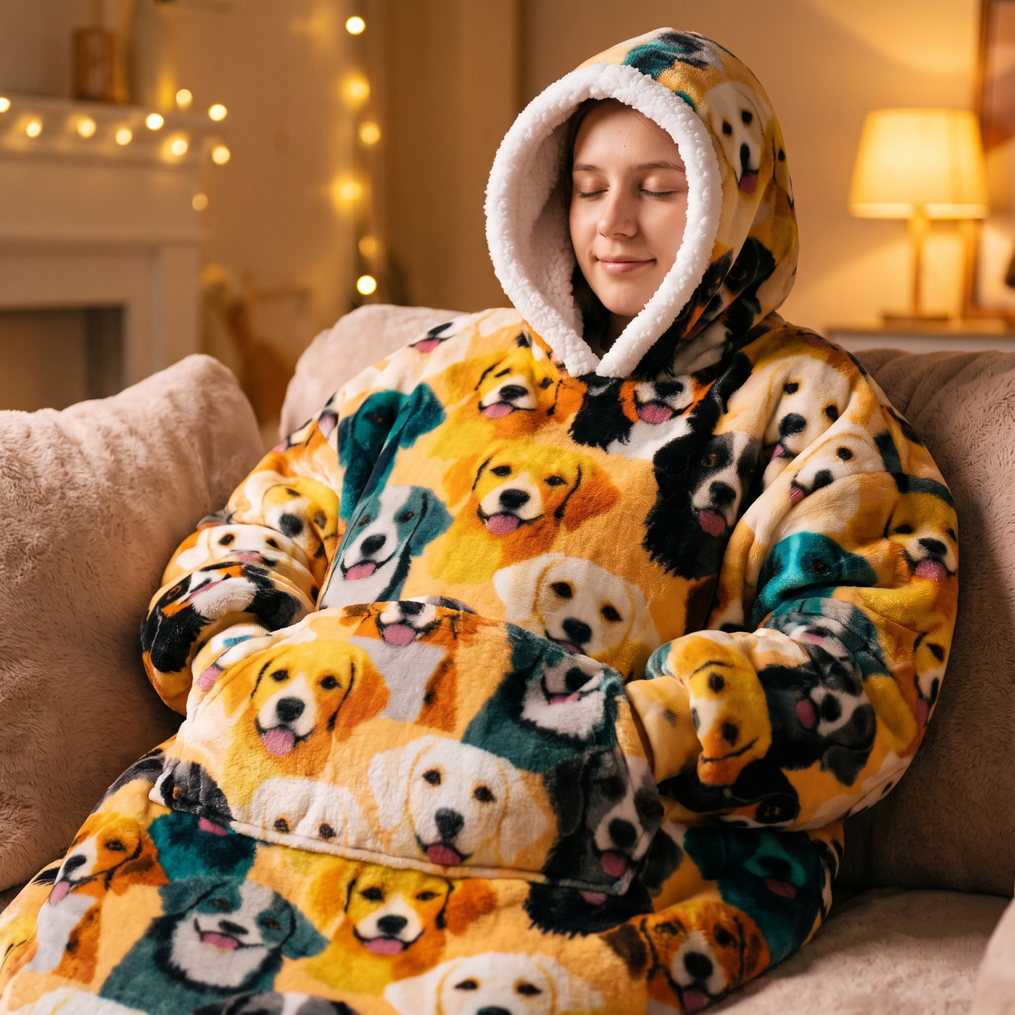 Oversized Blanket Hoodie - Wearable Hooded Blanket for Adults, Full Coverage Fit