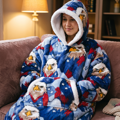 Oversized Blanket Hoodie - Wearable Hooded Blanket for Adults, Full Coverage Fit