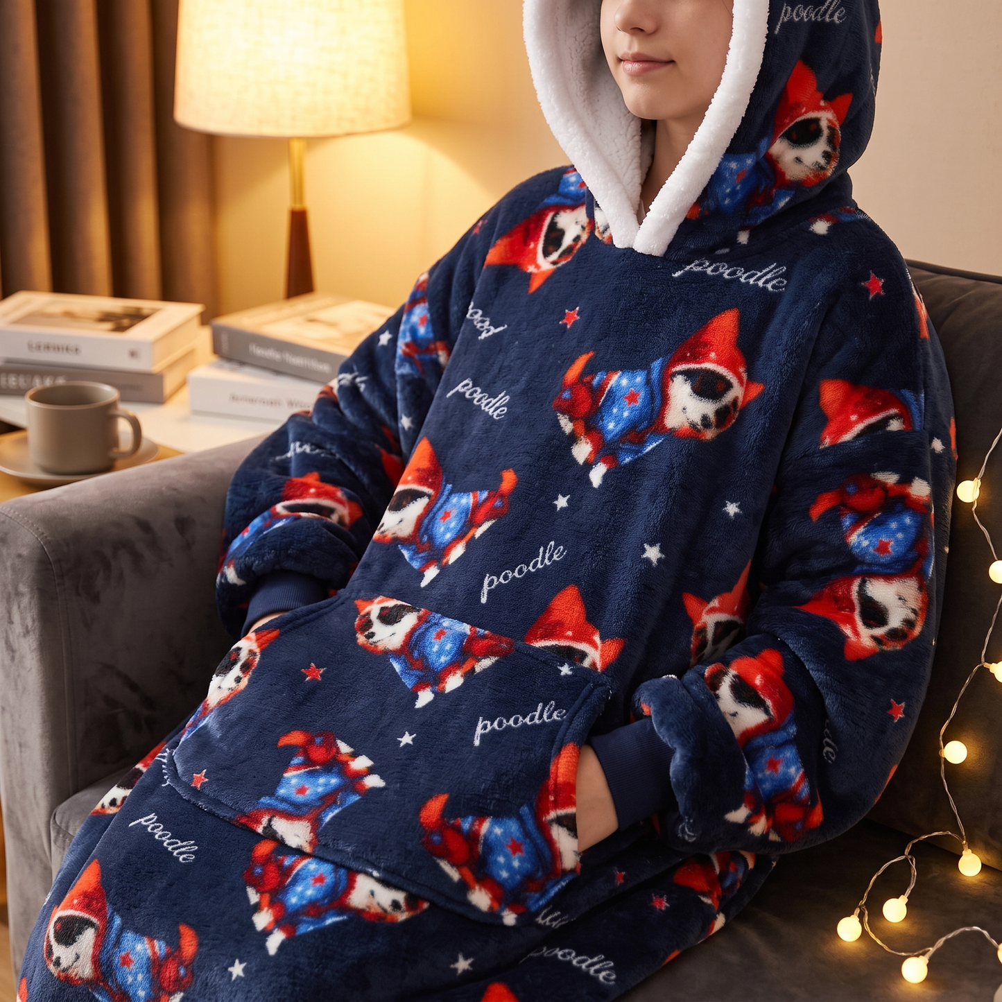 Oversized Blanket Hoodie - Wearable Hooded Blanket for Adults, Full Coverage Fit
