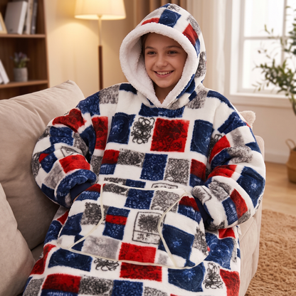 Oversized Blanket Hoodie - Wearable Hooded Blanket for Adults, Full Coverage Fit