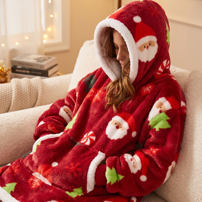 Oversized Blanket Hoodie - Wearable Hooded Blanket for Adults, Full Coverage Fit