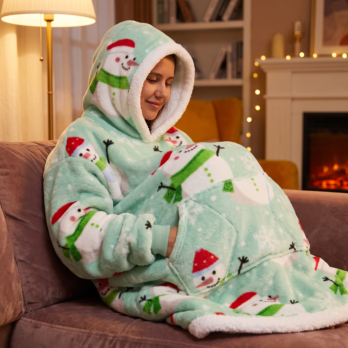 Oversized Blanket Hoodie - Wearable Hooded Blanket for Adults, Full Coverage Fit