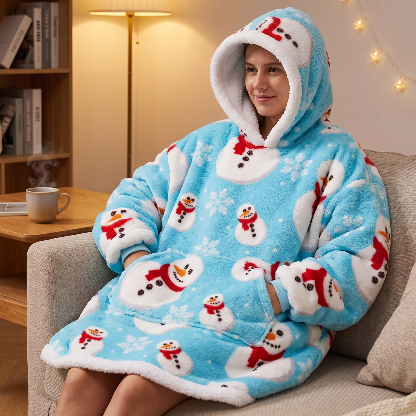 Oversized Blanket Hoodie - Wearable Hooded Blanket for Adults, Full Coverage Fit