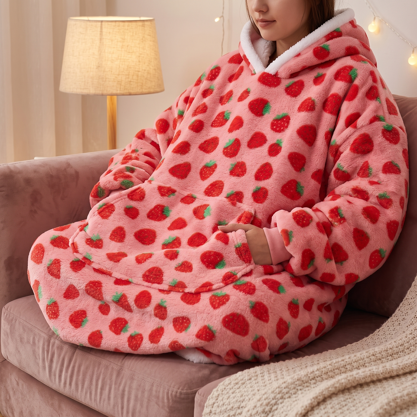 Oversized Blanket Hoodie - Wearable Hooded Blanket for Adults, Full Coverage Fit