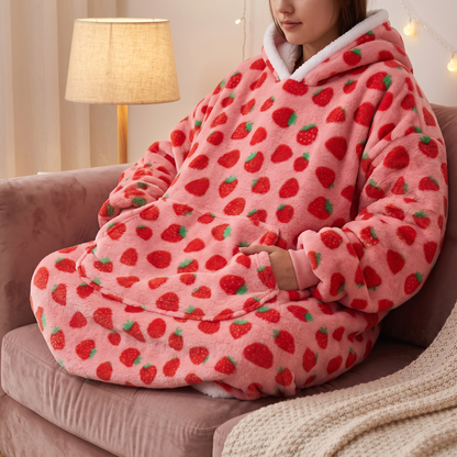 Oversized Blanket Hoodie - Wearable Hooded Blanket for Adults, Full Coverage Fit