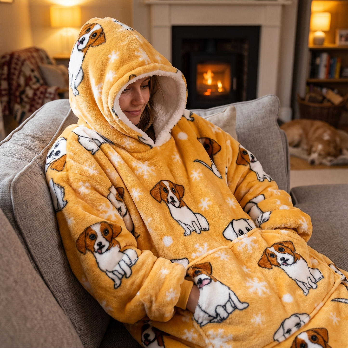 Oversized Blanket Hoodie - Wearable Hooded Blanket for Adults, Full Coverage Fit