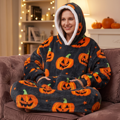 Oversized Blanket Hoodie - Wearable Hooded Blanket for Adults, Full Coverage Fit