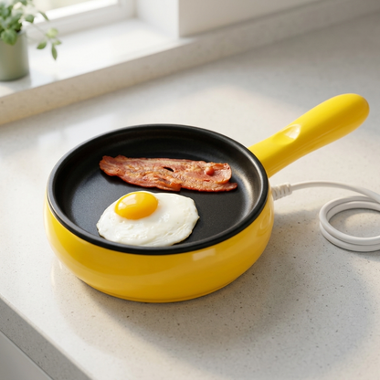 Electric mini frying pan cooking egg and bacon b12-8c5642c9