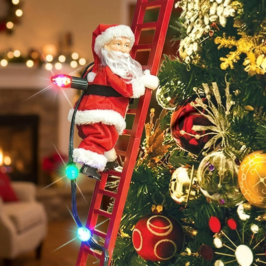 Animated climbing Santa on Christmas tree b12-a25c1292