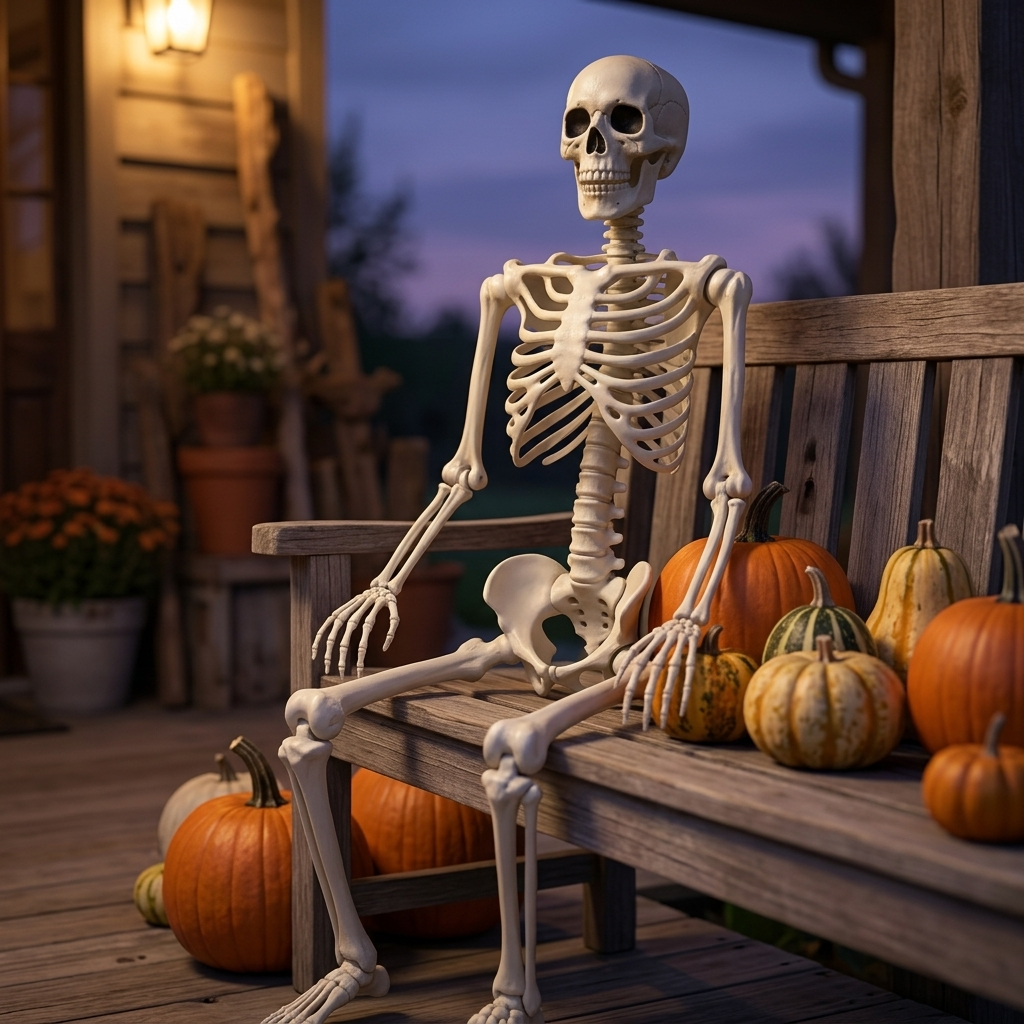 Posable Halloween Skeleton - 90cm SeatedSpook lifestyle | b13-e215d0c0