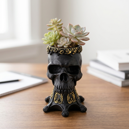 Gothic Skull Vase and Pen Holder - Black lifestyle | b13-d5d26dd5
