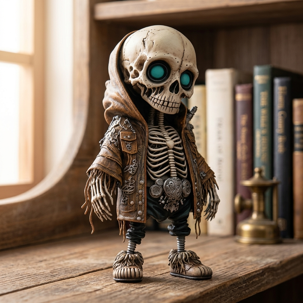 Chibi Skeleton Figurine in Hoodie - Bonebreaker lifestyle | b13-b76c7e46