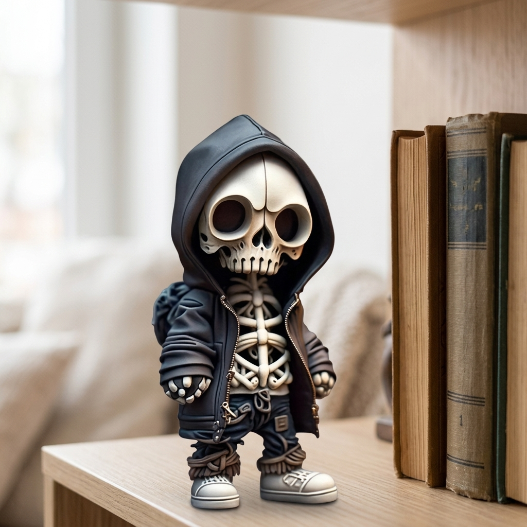 Chibi Skeleton Figurine in Hoodie - Reaper lifestyle | b13-058f6120